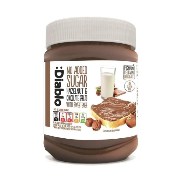 Diablo Hazelnut & Chocolate Spread, No Added Sugar, With Sweetener, 350g